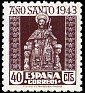 Spain 1943 Jubilee Year 40 CTS Brown Edifil 962. 962. Uploaded by susofe